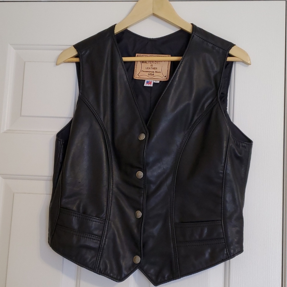 Walter Dyer Black Leather Vest